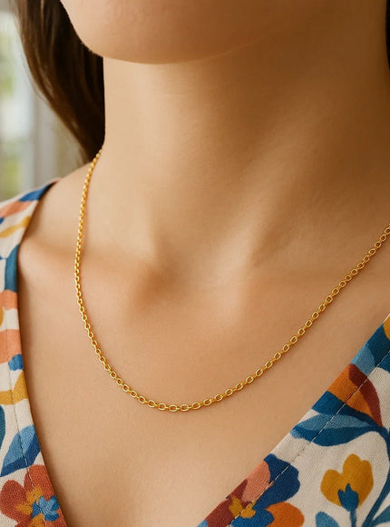 14k Yellow Gold Round Cable Link Chain 1.9mm