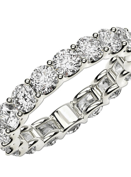 Round Cut Lab Grown Diamond Eternity Ring in 14k White Gold (2 cttw FG/VS2)