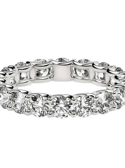 Round Cut Lab Grown Diamond Eternity Ring in 14k White Gold (2 cttw FG/VS2)
