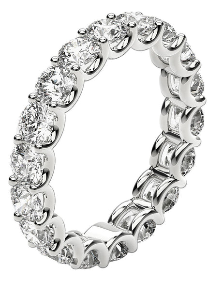 Round Cut Lab Grown Diamond Eternity Ring in 14k White Gold (2 cttw FG/VS2)