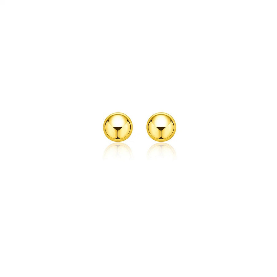 14k Yellow Gold Round Motif Stud Earrings (7.0 mm)