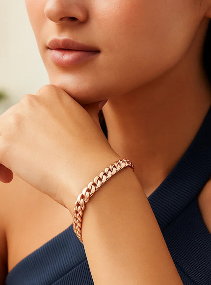 14K Rose Gold Cuban Link Bracelet