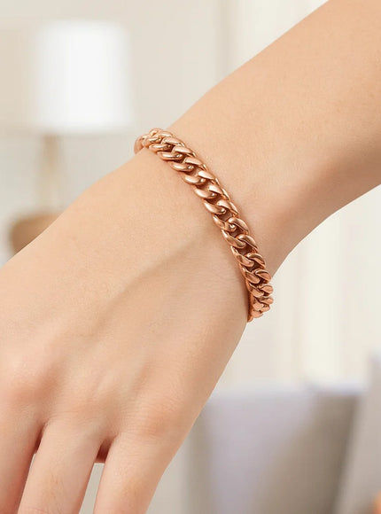 14K Rose Gold Cuban Link Bracelet