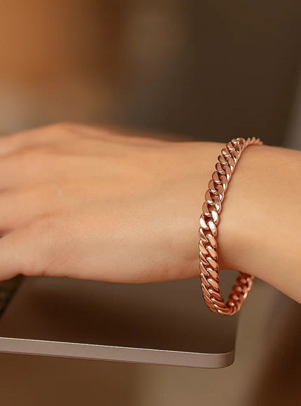 14K Rose Gold Cuban Link Bracelet