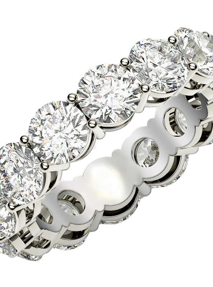 Round Cut Lab Grown Diamond Eternity Ring in 14k White Gold (6 cttw FG/VS2)