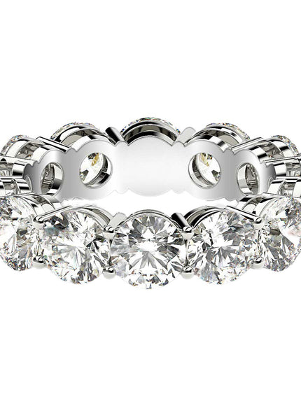 Round Cut Lab Grown Diamond Eternity Ring in 14k White Gold (6 cttw FG/VS2)