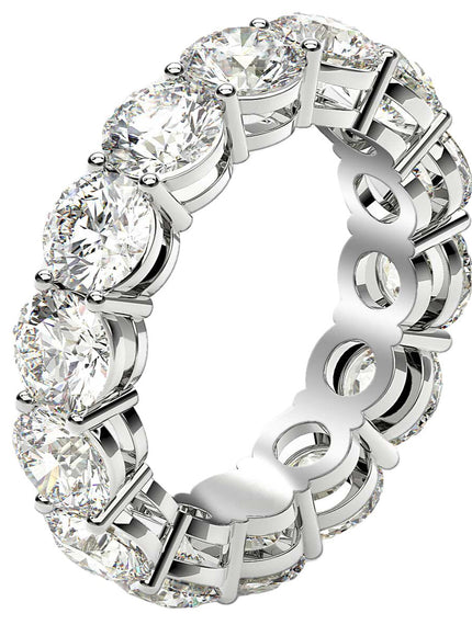 Round Cut Lab Grown Diamond Eternity Ring in 14k White Gold (6 cttw FG/VS2)