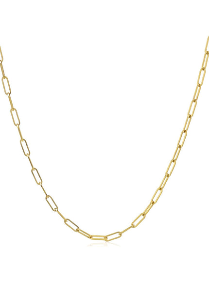 18K Yellow Gold Fine Paperclip Chain (1.5mm)