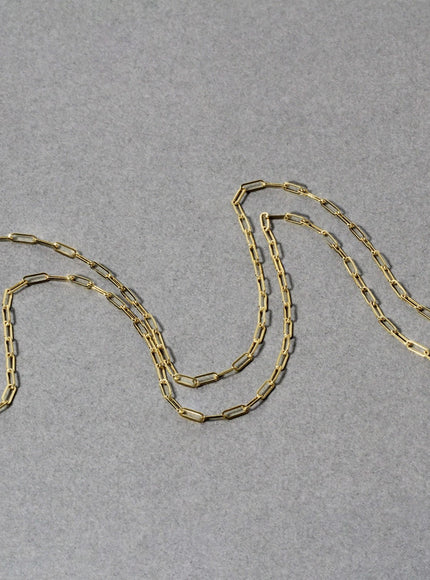 18K Yellow Gold Fine Paperclip Chain (1.5mm)