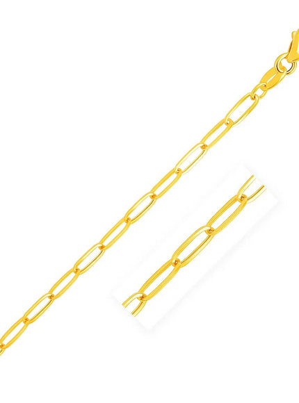 14K Yellow Gold Paperclip Chain (3.5mm)