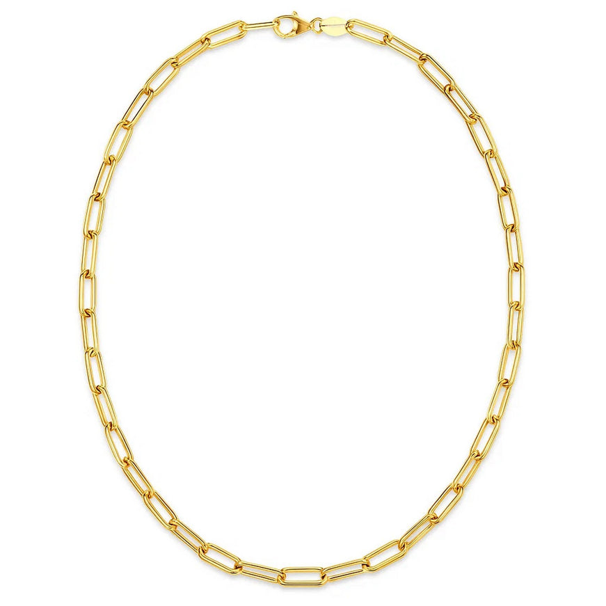 14K Yellow Gold Paperclip Chain (3.5mm)