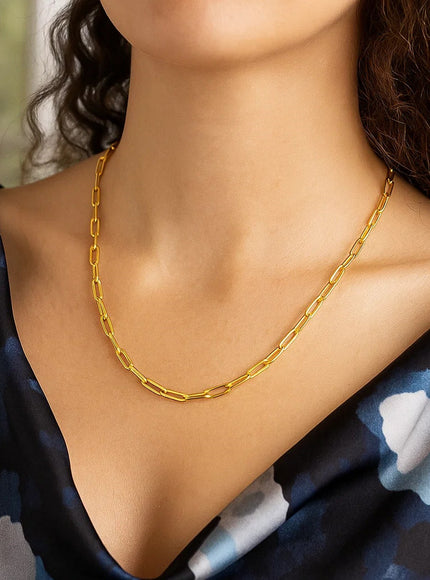 14K Yellow Gold Paperclip Chain (3.5mm)