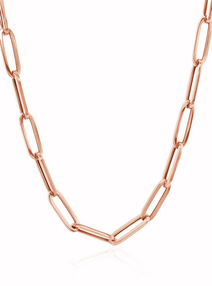 14K Rose Gold Bold Paperclip Chain (4.2 mm)