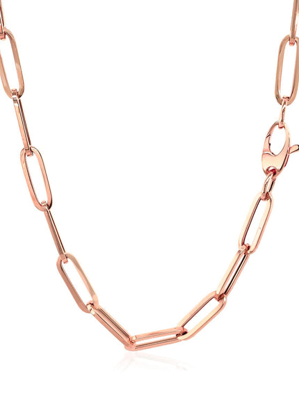 14K Rose Gold Bold Paperclip Chain (4.2 mm)