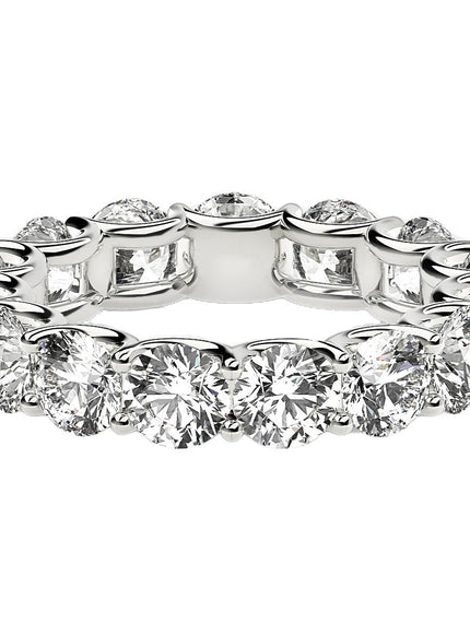 Round Cut Lab Grown Diamond Eternity Ring in 14k White Gold (5 cttw FG/VS2)
