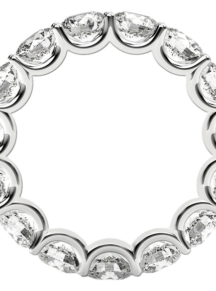 Round Cut Lab Grown Diamond Eternity Ring in 14k White Gold (5 cttw FG/VS2)
