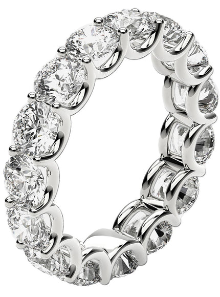 Round Cut Lab Grown Diamond Eternity Ring in 14k White Gold (5 cttw FG/VS2)