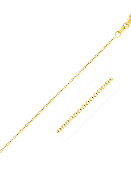 14k Yellow Gold Round Cable Link Chain 1.1mm - Ellie Belle