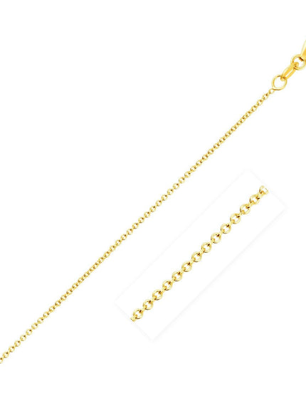 14k Yellow Gold Round Cable Link Chain 1.1mm - Ellie Belle