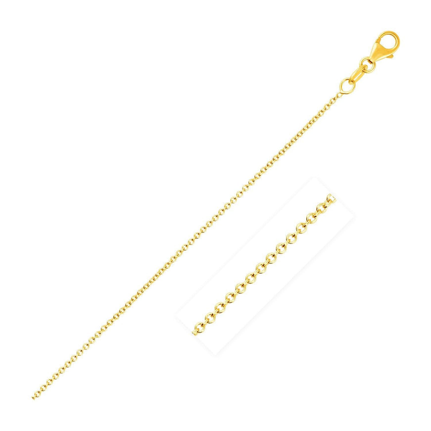 14k Yellow Gold Round Cable Link Chain 1.1mm - Ellie Belle