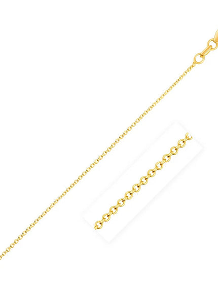 14k Yellow Gold Round Cable Link Chain 1.1mm