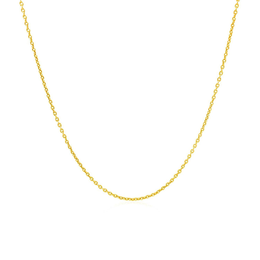 14k Yellow Gold Round Cable Link Chain 1.1mm - Ellie Belle