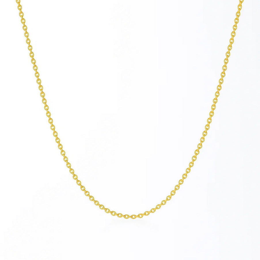 14k Yellow Gold Round Cable Link Chain 1.1mm