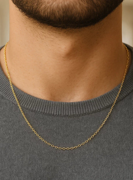 14k Yellow Gold Round Cable Link Chain 1.1mm