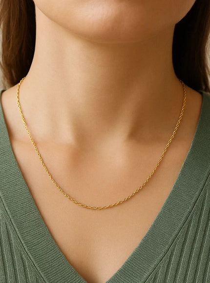 14k Yellow Gold Round Cable Link Chain 1.1mm