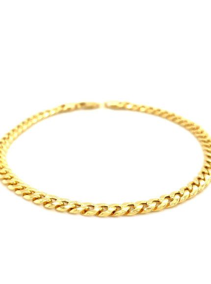 4.5mm 14k Yellow Gold Miami Cuban Semi Solid Bracelet