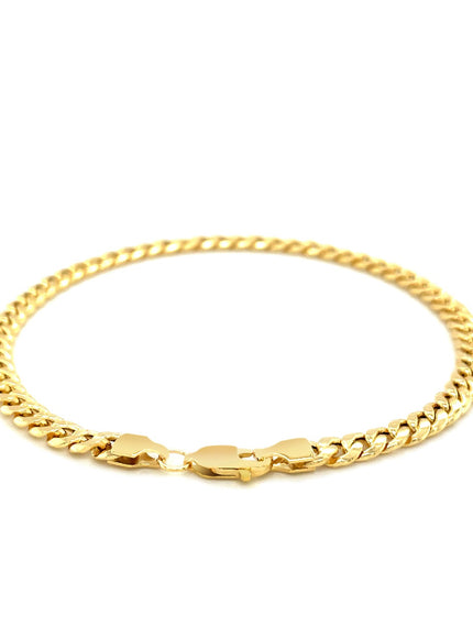 4.5mm 14k Yellow Gold Miami Cuban Semi Solid Bracelet