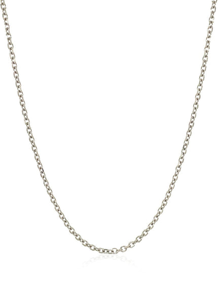 18k White Gold Diamond Cut Cable Link Chain 1.5mm
