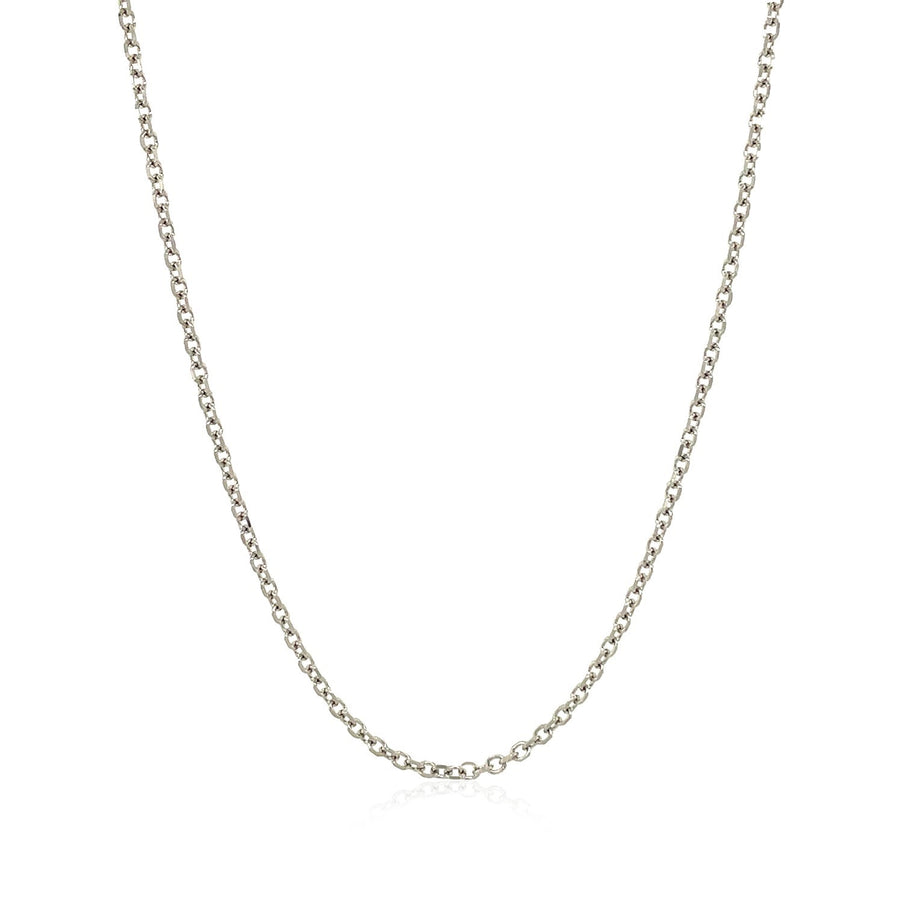 18k White Gold Diamond Cut Cable Link Chain 1.5mm