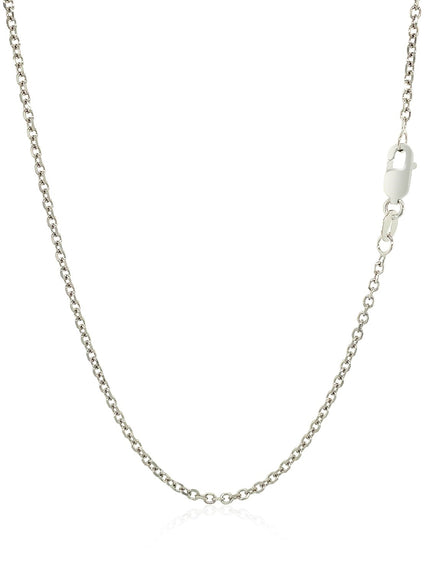 18k White Gold Diamond Cut Cable Link Chain 1.5mm
