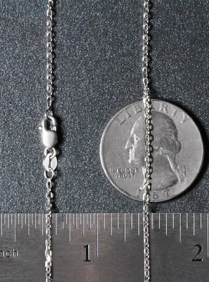 18k White Gold Diamond Cut Cable Link Chain 1.5mm