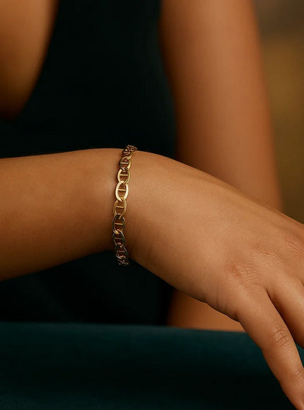 5.5mm 10k Yellow Gold Mariner Link Bracelet