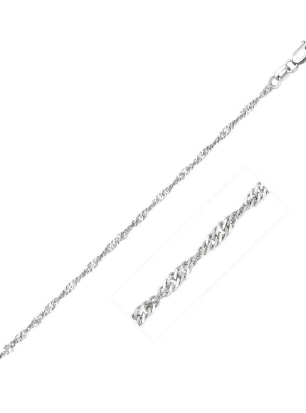 14k White Gold Singapore Chain 1.7mm - Ellie Belle