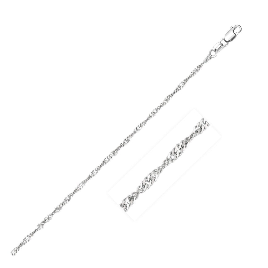 14k White Gold Singapore Chain 1.7mm - Ellie Belle