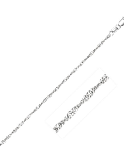 14k White Gold Singapore Chain 1.7mm