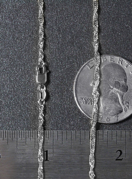 14k White Gold Singapore Chain 1.7mm