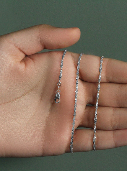 14k White Gold Singapore Chain 1.7mm