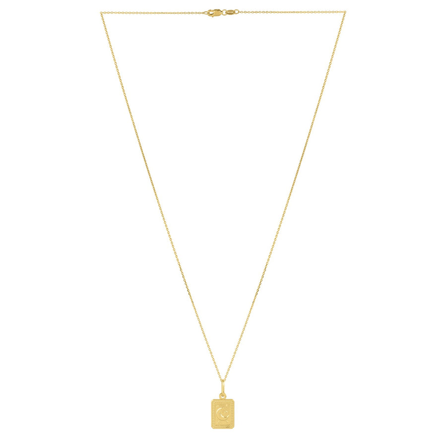 Moon and Stars Necklace in 14K Yellow Gold