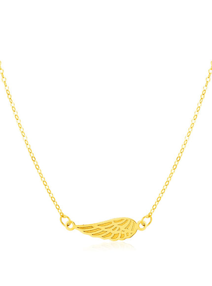14K Yellow Gold Angel Wing Necklace