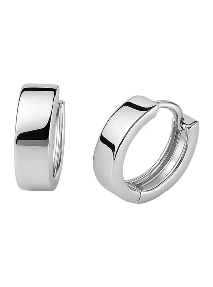 10k White Gold Snuggable Hoop Earrings