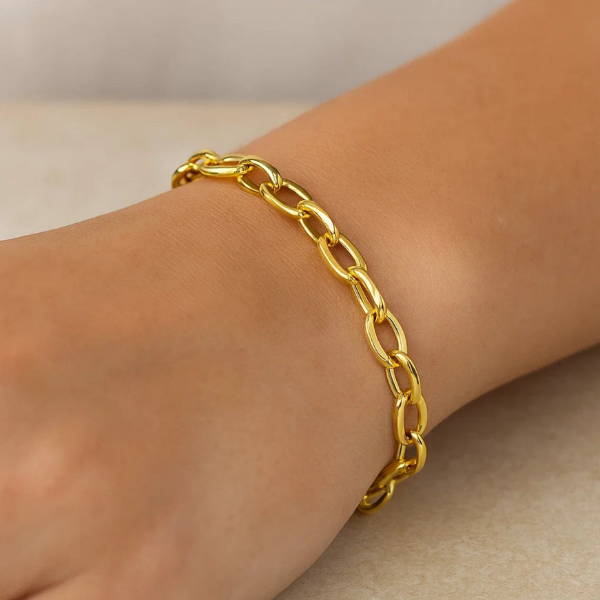 14k Yellow Gold Cable Chain Style Bracelet