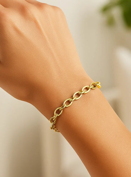 14k Yellow Gold Cable Chain Style Bracelet