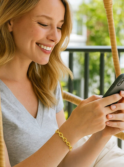 14k Yellow Gold Cable Chain Style Bracelet