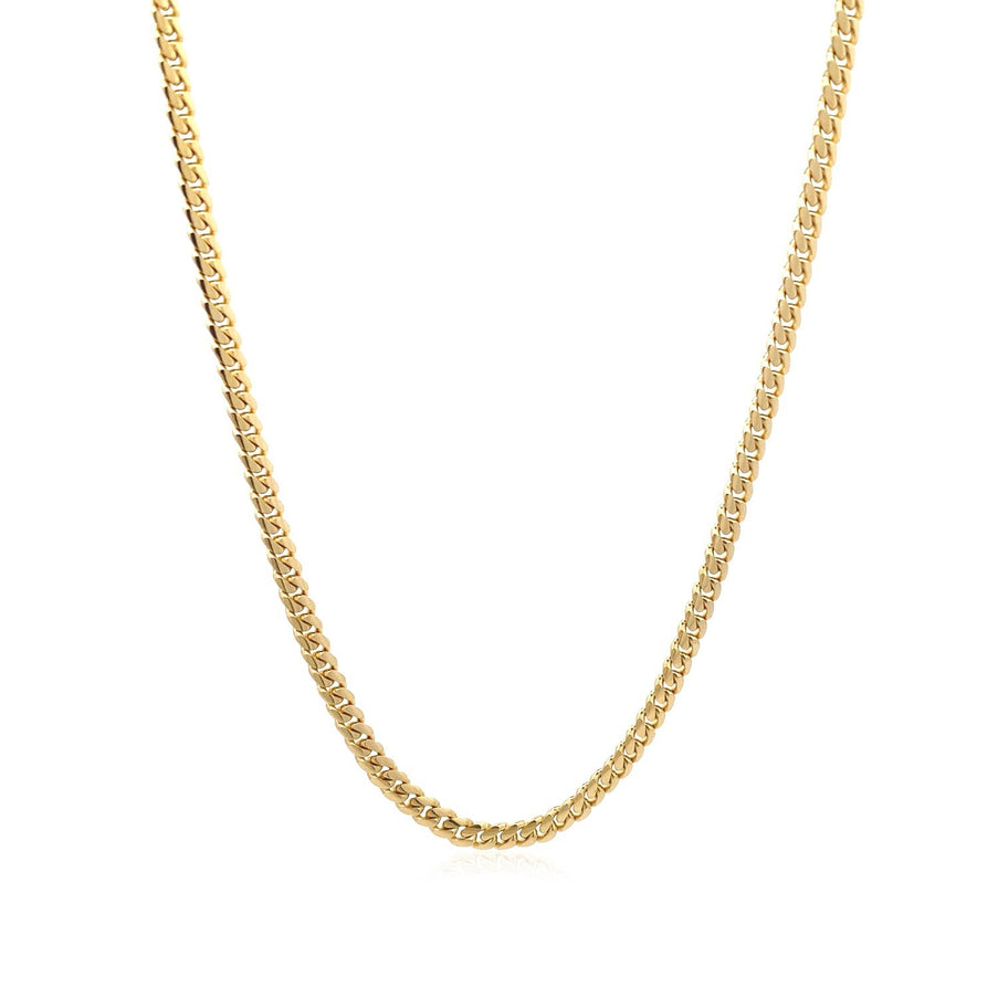 3.2mm 10k Yellow Gold Classic Solid Miami Cuban Chain