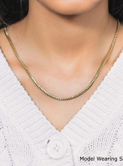 3.2mm 10k Yellow Gold Classic Solid Miami Cuban Chain