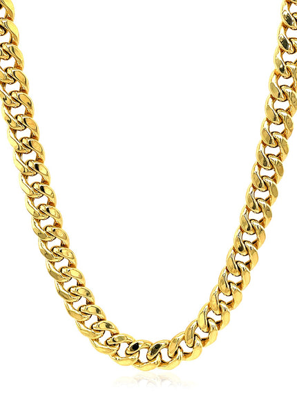 5.0mm 14k Yellow Gold Semi Solid Miami Cuban Chain